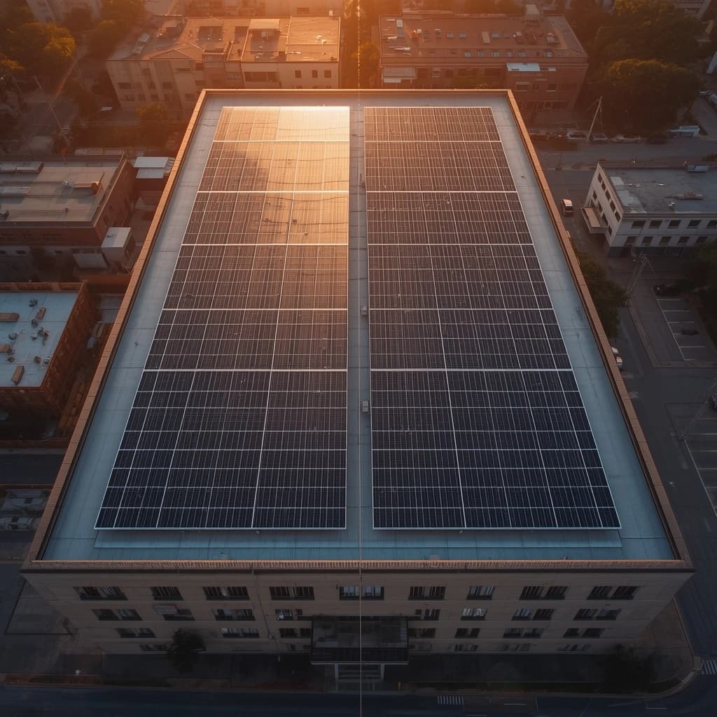 Rooftop solar panel array
